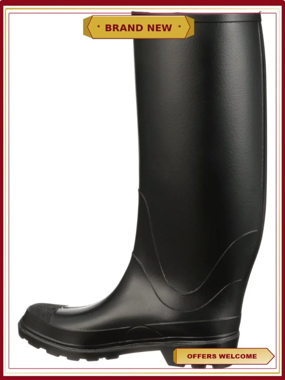 Men's Steel Shank Waterproof PVC Rubber Pull-On Work Boot